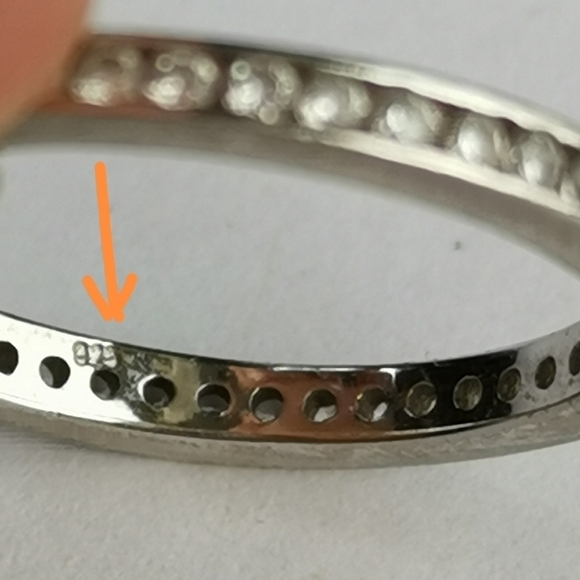 White Sapphire Eternity Ring Stacking Band Wedding Band Size 8 - Picture 3 of 5